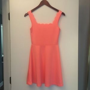 Coral scalloped dress size small